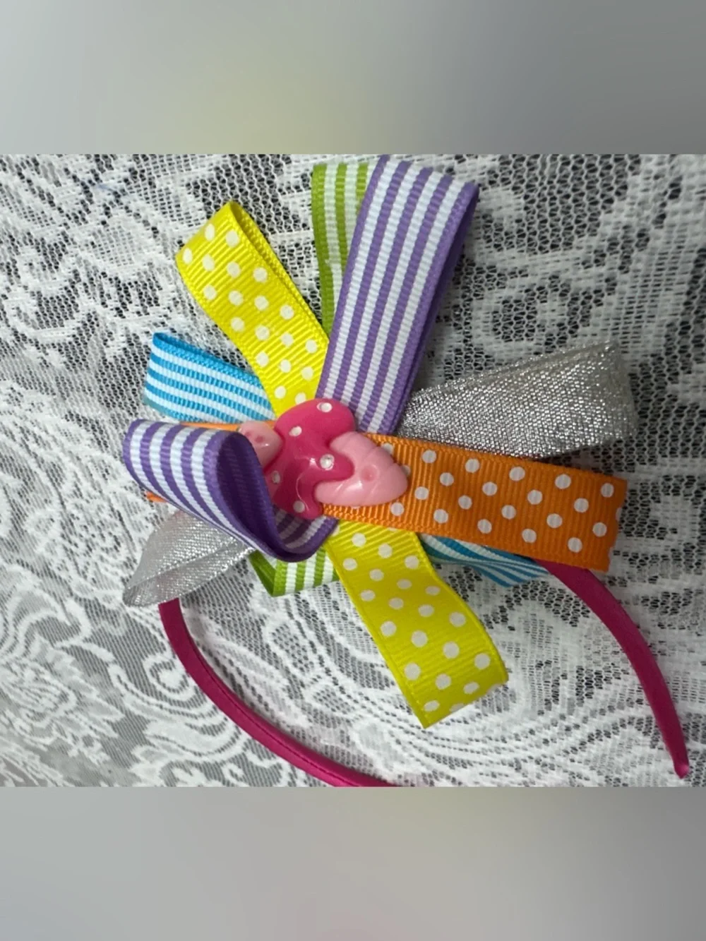 Girls Ribbon Bow Headbands 🎀 6pc Multicolor Cute Set